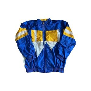 American Team Sports Pro Celebrity Vintage Windbreaker Blue Yellow White Mens S